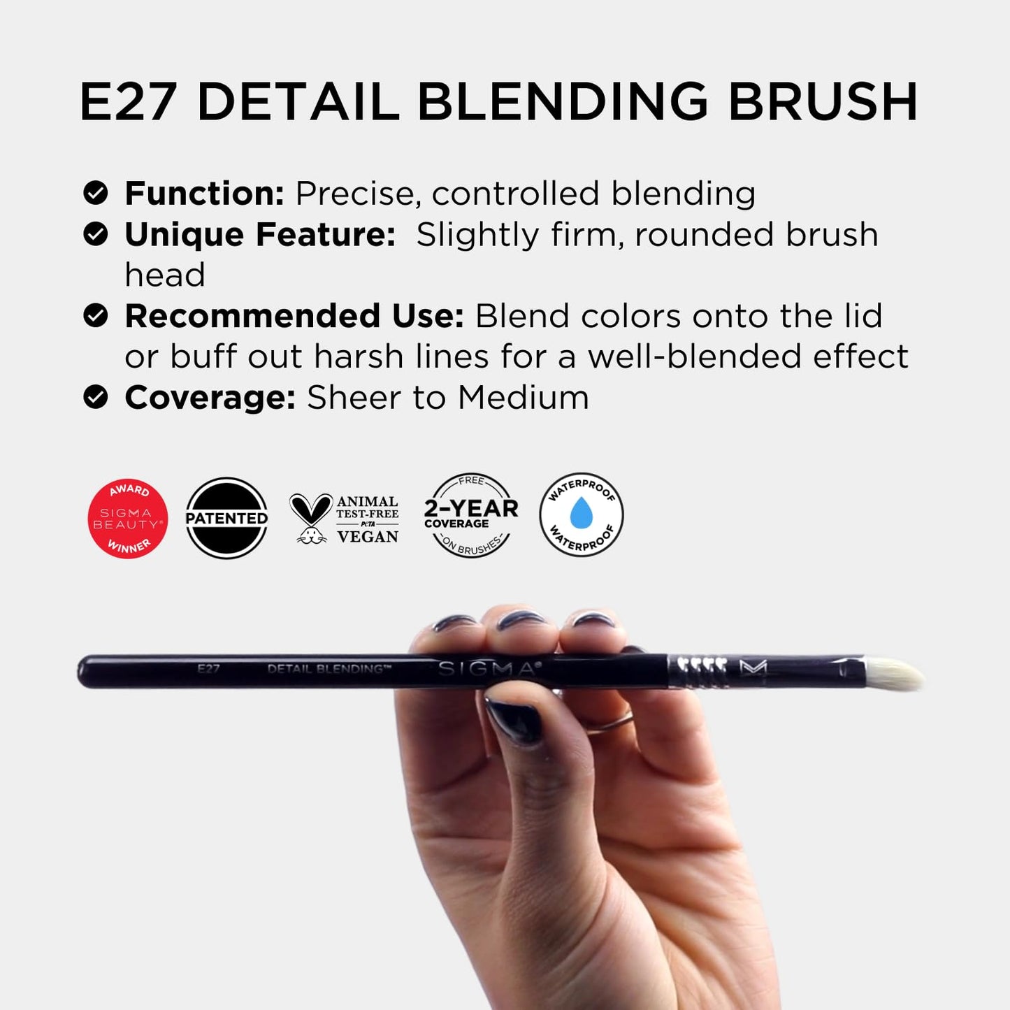 Detail Blending Brush - E27 by SIGMA for Women - 1 Pc Brush