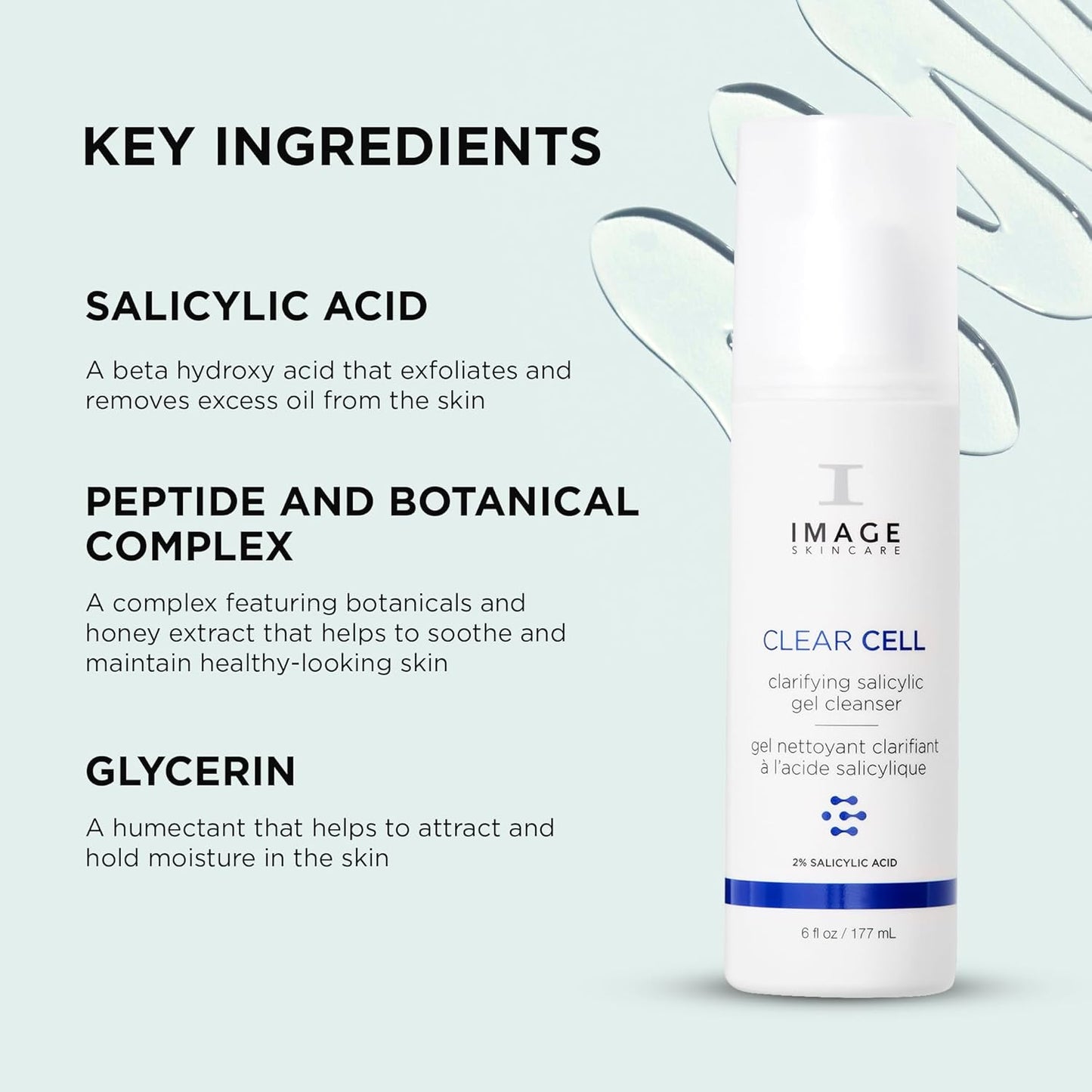 Clear Cell Clarifying Salicylic Gel Cleanser by Image for Unisex - 6 oz Cleanser