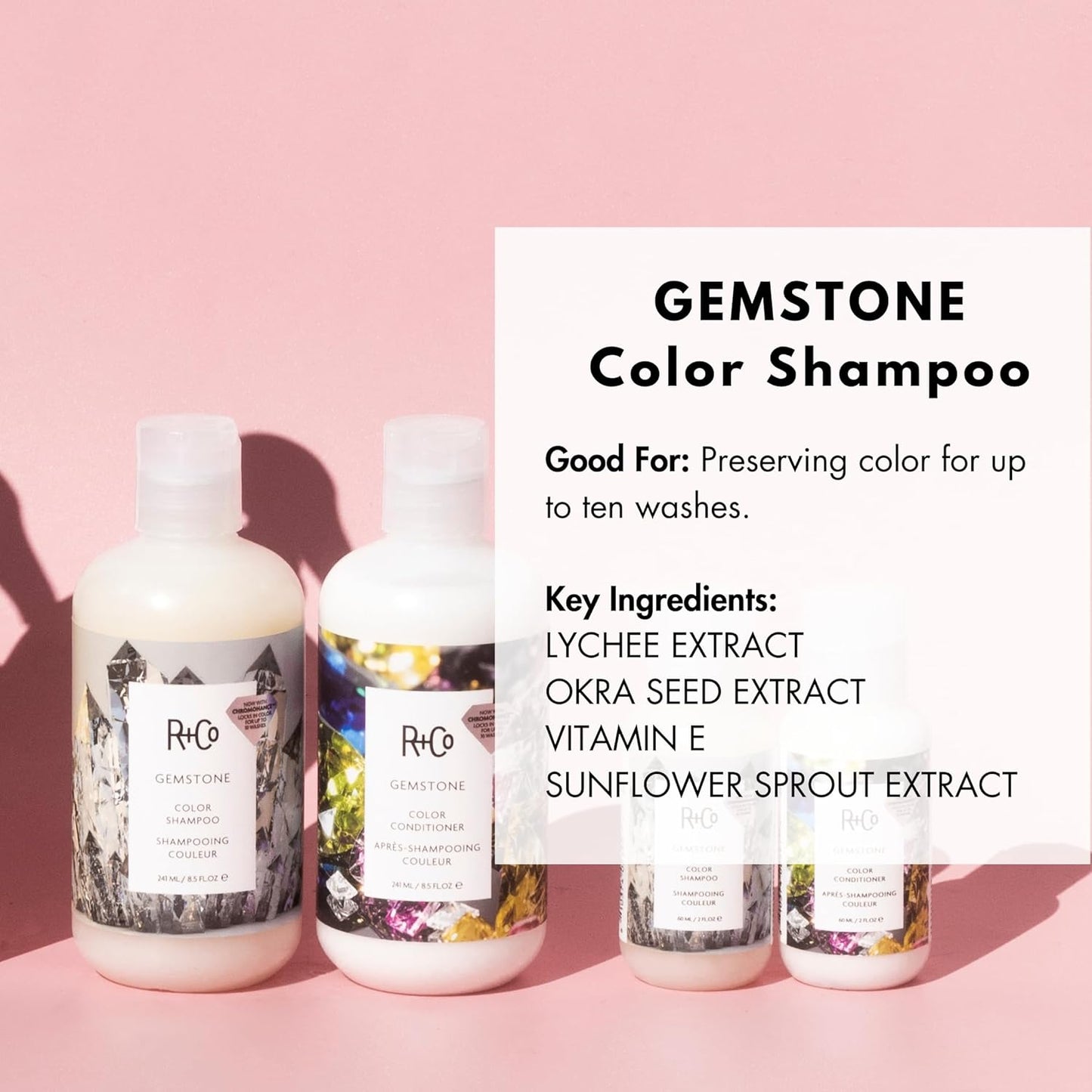 Gemstone Color Shampoo by R+Co for Unisex - 8.5 oz Shampoo