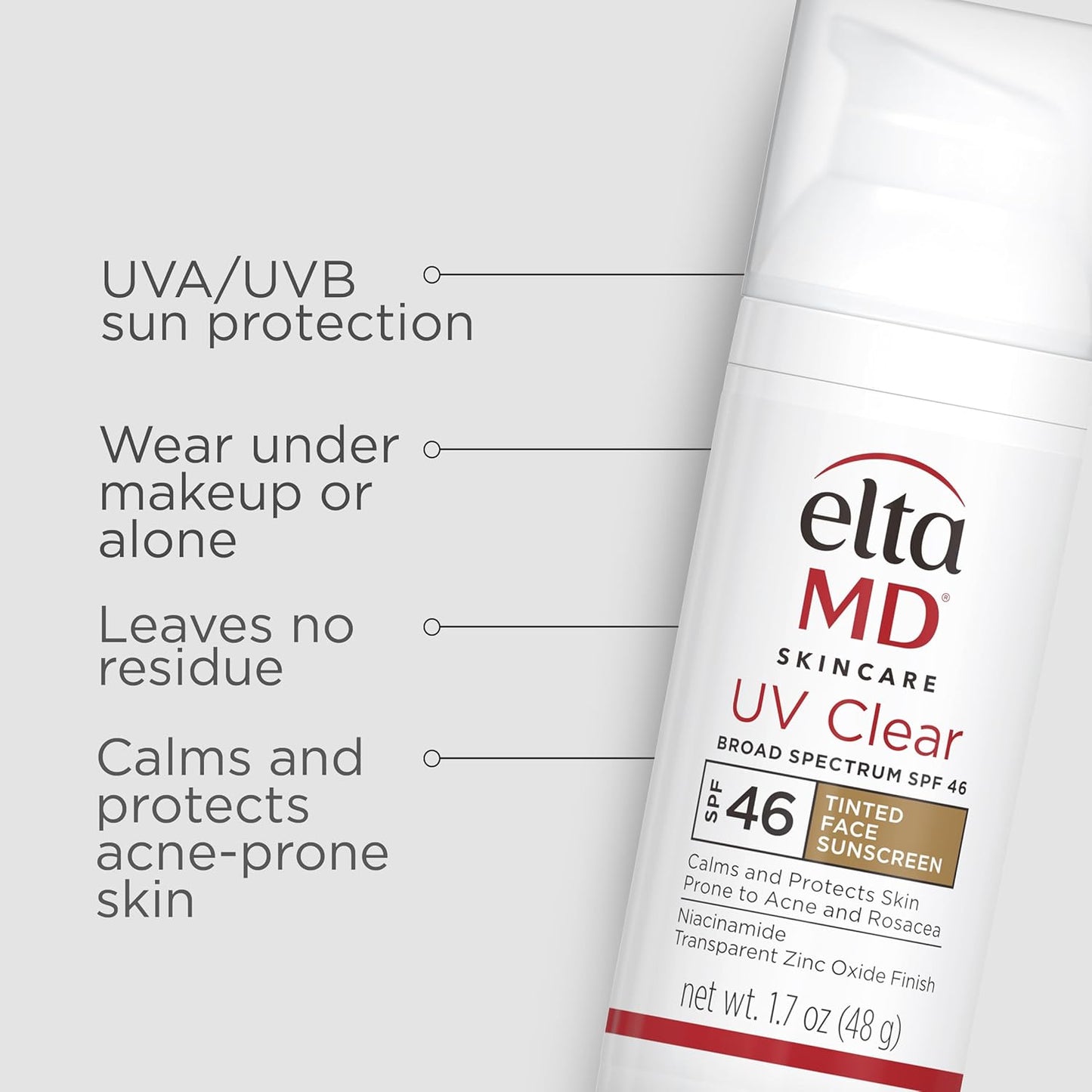 UV Clear Facial Sunscreen SPF 46 - Tinted by EltaMD for Unisex - 1.7 oz Sunscreen