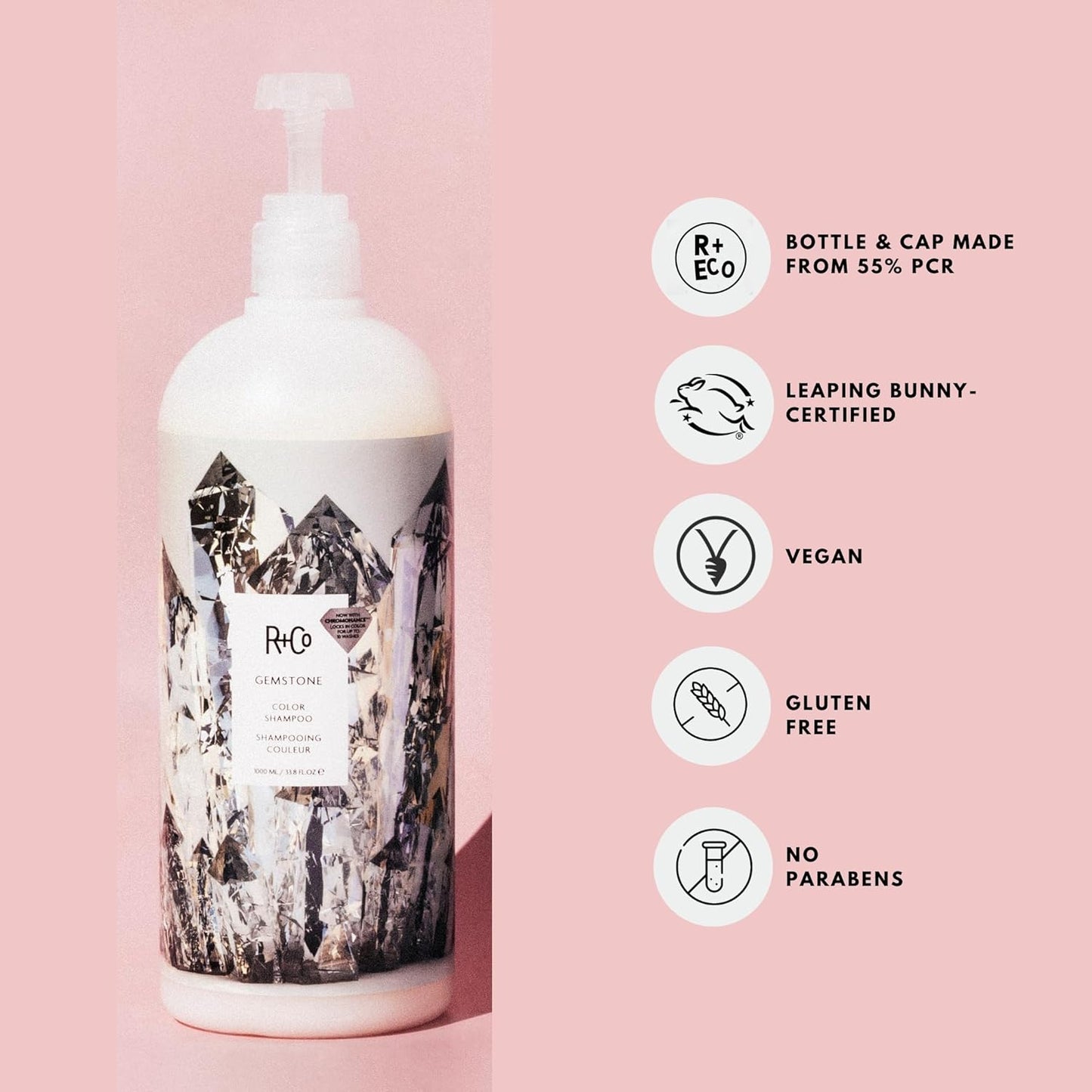 Gemstone Color Shampoo by R+Co for Unisex - 8.5 oz Shampoo