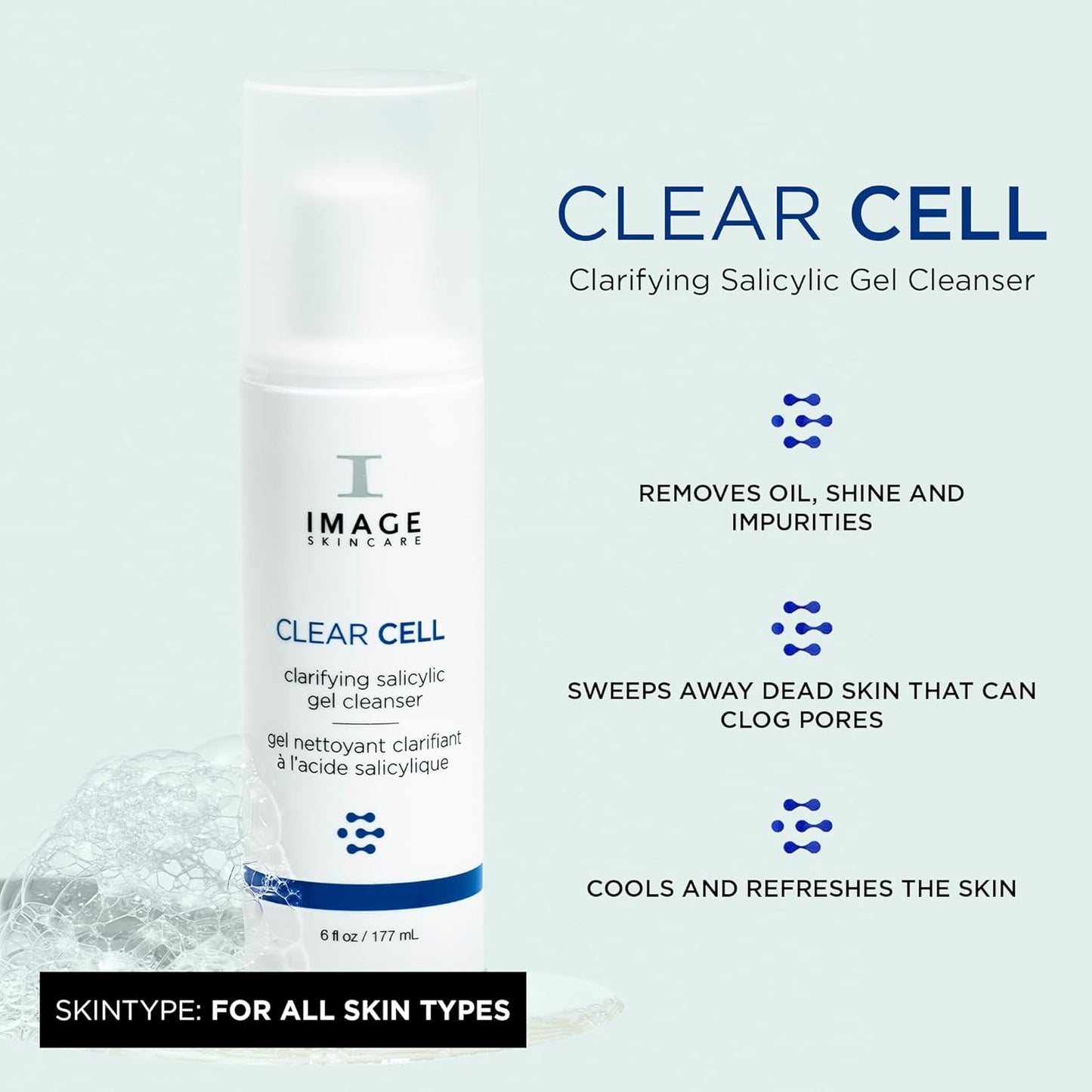 Clear Cell Clarifying Salicylic Gel Cleanser by Image for Unisex - 6 oz Cleanser