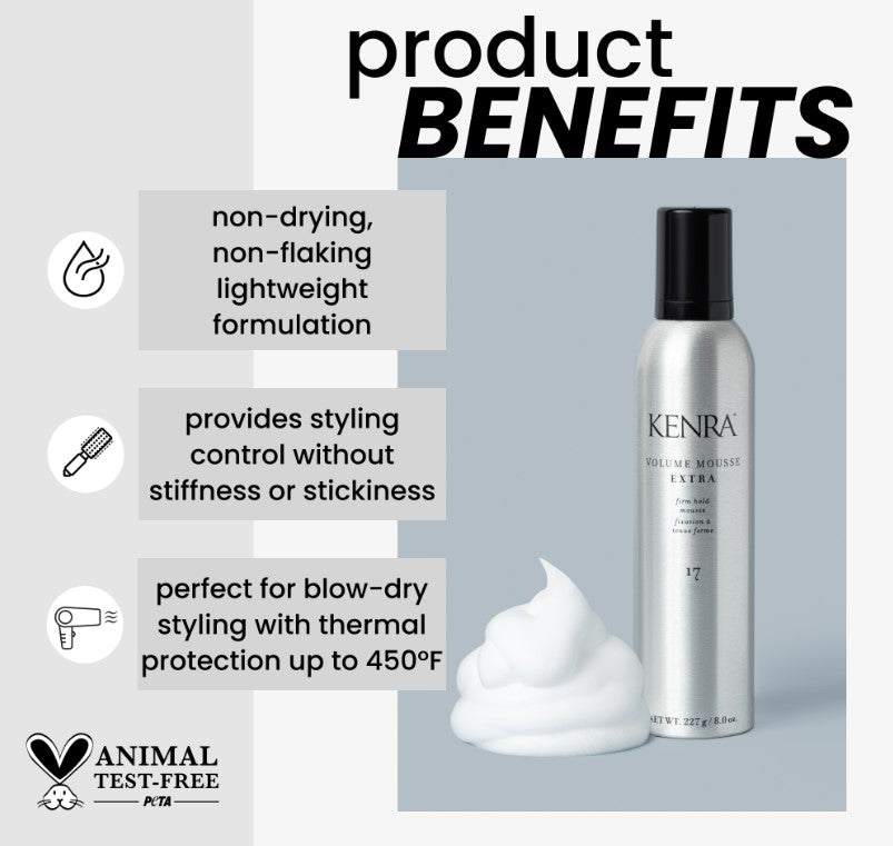 Volume Mousse Extra - 17 by Kenra for Unisex - 8 oz Mousse