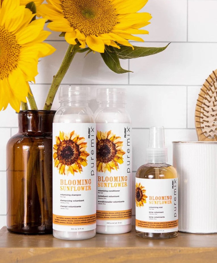Puremix Blooming Sunflower Volumizing Shampoo - Fine Hair by Rusk for Unisex - 12 oz Shampoo