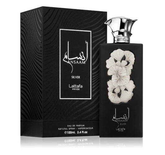 LATTAFA PRIDE ANSAAM SILVER EDP SPRAY FOR MEN 3.4 fl.oz.