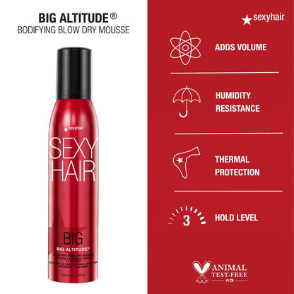 Big Sexy Hair Big Altitude Bodifying Blow Dry Mousse by Sexy Hair for Unisex - 6.8 oz Mousse