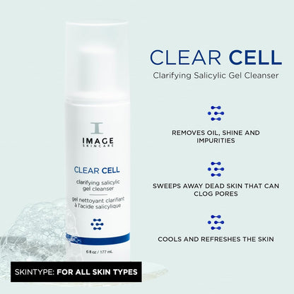 Clear Cell Clarifying Salicylic Gel Cleanser by Image for Unisex - 6 oz Cleanser